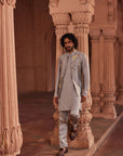 Dusty Olive Handpaint Nehru Jacket Set