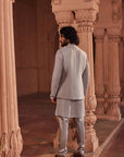 Dusty Olive Handpaint Nehru Jacket Set