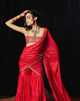 Surkh Laal Gharara Saree Set