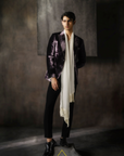 Purple Mirror Work Velvet Jacket