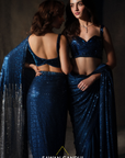 Electric Blue Kashti Sequins Saree