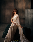 Ivory Shell Work And Sequins Saree