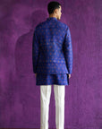 Royal Blue Ikat Nehru Jacket