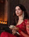 Attractive Red Embroidered Anarkali, Kurti, Izhaar & Dupatta Set