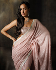 Rose Pink Sequins Saree