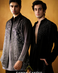 Black Velvet Cutdana Scattered Kurta