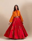 Modern Skirt Set - Red