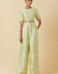 Mint Banarasi Silk Jumpsuit