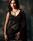 Black Cutwork Jaal Saree