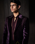 Wine Rhombus Work Jacket