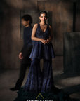 Navy Blue Peplum Set