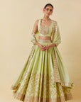 Mint Lehenga Paired With Blouse Dupatta