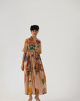Vintage Garden Gathered Dress
