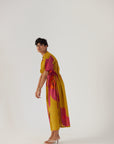 Pink Poppies Side Tie-Up Dress