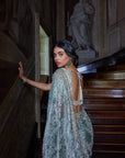 Ivory Sage Zardosi Saree