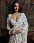 Ivory Pearl Sequin Saree
