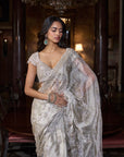 Champagne Zardosi Saree