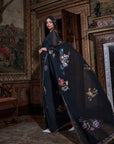 Black Crystal Georgette Saree