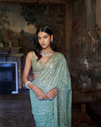 Moss Green Sequin Saree