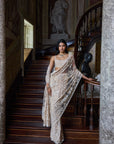 Nude Thread Work Saree