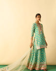 Aarzoo Sharara Set - Aqua