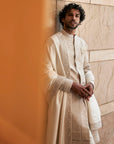 Ivory Rose Creeper Sherwani Set