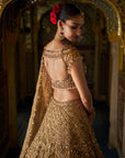 Antique Gold Scalloped Lehenga Set