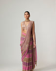 Mud Mauve Multicolor Draped Saree