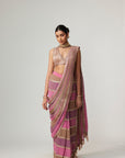 Mud Mauve Multicolor Draped Saree