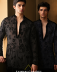 Black Applique Work Kurta