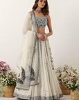 Ivory Mirror & Resham Lehenga Set