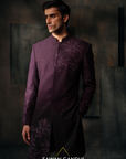 Wine Applique Work Shewani