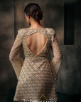 Pearl And Tassle Cape With Sharara