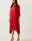 Red Bandhani Tunic