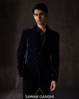 Navy Blue Damru Work Jacket