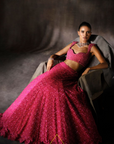 Hot Pink Cutwork Lehenga