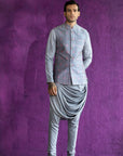 Grey Ikat Nehru Jacket