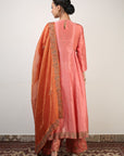 Kyra Habotai Silk Embroidery Kurta Set with Dupatta