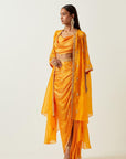 Draped Skirt & Cowl Top Set