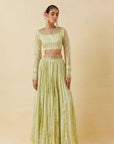 Mint Printed Top Paired With Skirt
