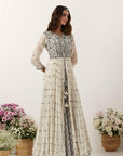 Ivory Resham & Mirror Work Front Open Anarkali Set
