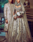 The Aurum Ekru Tree of Life Lehenga