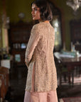 Peach Gold Sharara Set