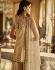Champagne Emerald Crystal Sharara Set
