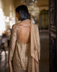 Gold Crystal Sharara Set