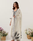 Ivory Kurta Paired With Pants & Dupatta