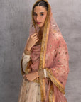 Blush Net Printed & Embroidered Anarkali Set