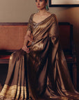 The Sheeshraag Walnut Silk Saree