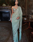Moss Green Sequin Saree