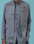 Grey Jungle Nehru Jacket